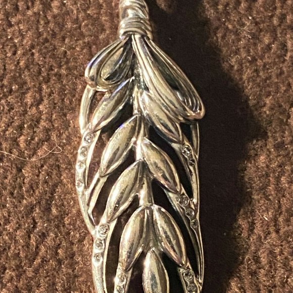 Sterling silver floating grain with CZ necklace 28 - Picture 6 of 7